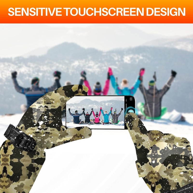 MADETEC Heated Gloves for Men Women, 7.4V 22.2WH Winter Gloves Upgraded Rechargeable Battery, Waterproof & Windproof Electric Heated Glove, Camo Glove for Camping Fishing Hunting Motorcycle - Image 5